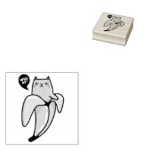 Kat in bananen rubberstempel (Gestempeld)