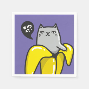 Kat in bananen servet