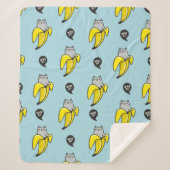 Kat in bananen sherpa deken (Voorkant)