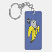 Kat in bananen sleutelhanger (Voorkant Links)