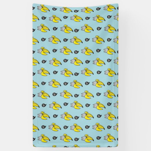 Kat in bananen spandoek (Verticaal)