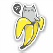 Kat in bananen sticker (Voorkant)