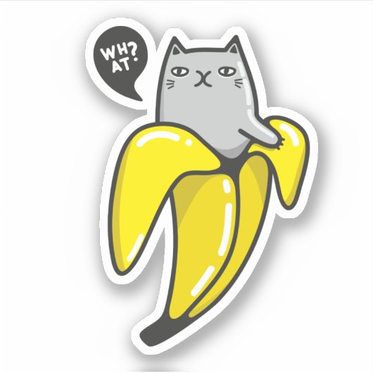 Kat in bananen sticker (Voorkant)