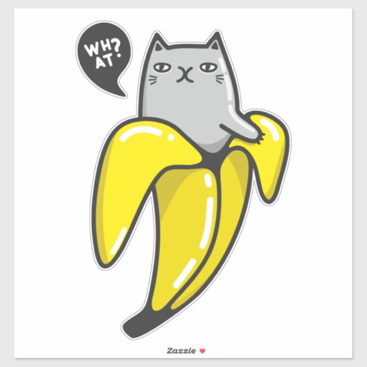 Kat in bananen sticker (Vel)