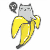 Kat in bananen sticker (Voorkant)