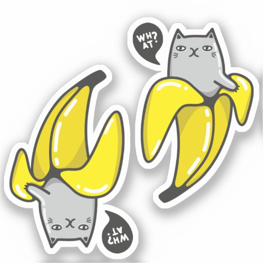 Kat in bananen sticker (Voorkant)