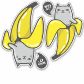 Kat in bananen sticker (Voorkant)