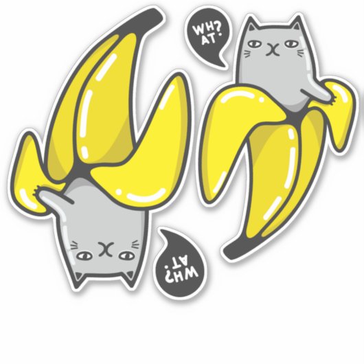 Kat in bananen sticker (Voorkant)