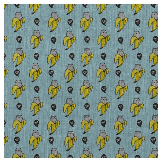 Kat in bananen stof (Swatch)