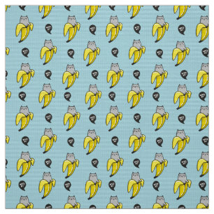 Kat in bananen stof