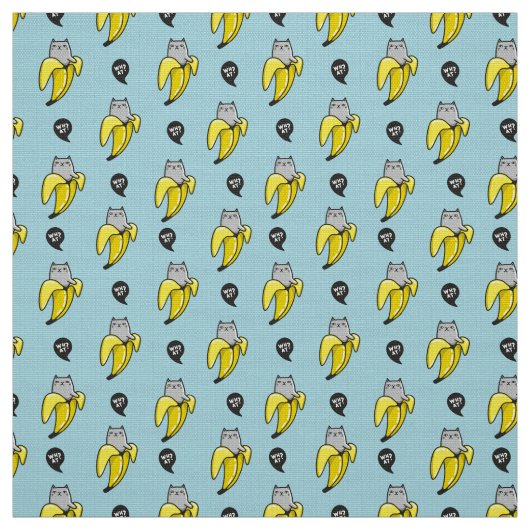 Kat in bananen stof (Swatch)