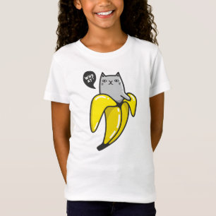 Kat in bananen t-shirt