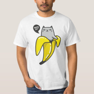 Kat in bananen t-shirt