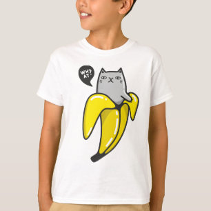 Kat in bananen t-shirt