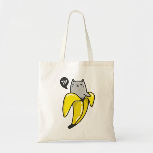 Kat in bananen tote bag (Voorkant)