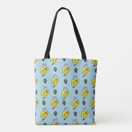 Kat in bananen tote bag (Achterkant)