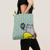 Kat in bananen tote bag (Dichtbij)