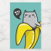 Kat in bananen wijn etiket (Enkel label)