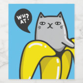 Kat in bananen wijn etiket (Enkel label)