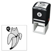 Kat in bananen zelfinktende stempel (In situ)