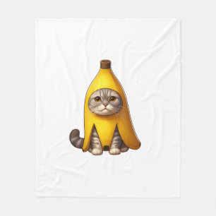 Kat in bananenkostuum fleece deken