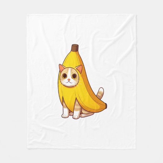 Kat in bananenkostuum fleece deken (Voorkant)