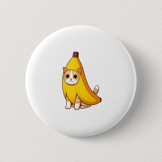 Kat in bananenkostuum ronde button 5,7 cm (Voorkant)