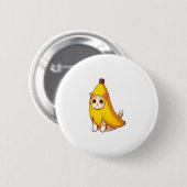 Kat in bananenkostuum ronde button 5,7 cm (Voorkant /achterkant)