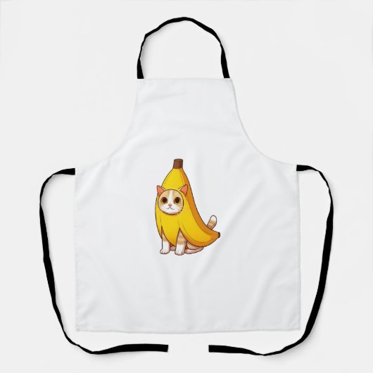 Kat in bananenkostuum schort (Voorkant)