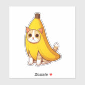 Kat in bananenkostuum sticker (Vel)