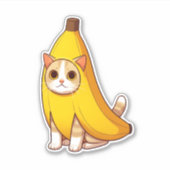 Kat in bananenkostuum sticker (Voorkant)