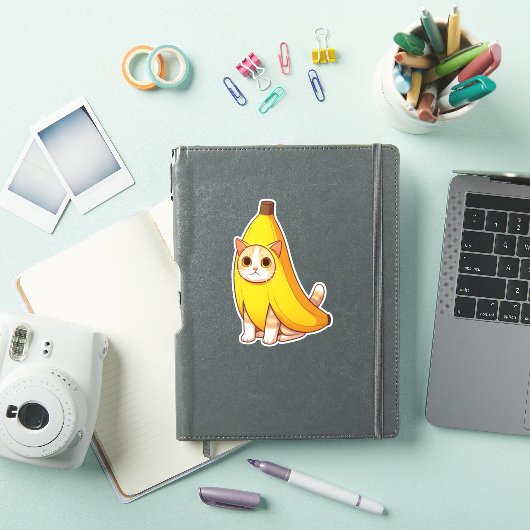 Kat in bananenkostuum sticker (iPad Cover)