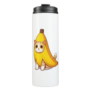 Kat in bananenkostuum thermosbeker