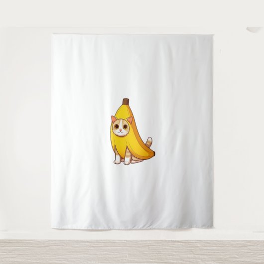 Kat in bananenkostuum wandkleed (Voorkant)
