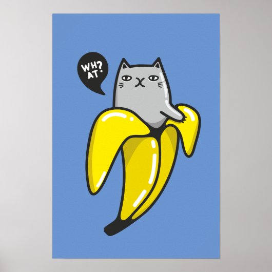 Kat in bananenPoster Poster (Voorkant)