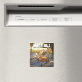 Kat in Barcelona Spanje Park Güell Reizen Magneet (Insitu (Vaatwasser))