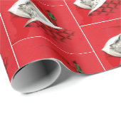 kat in bed met Kerstmis Cadeaupapier (Rol Hoek)