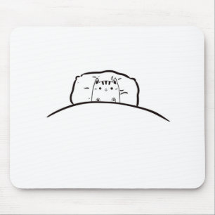 Kat in bed muismat, schattige kat in bed muismat
