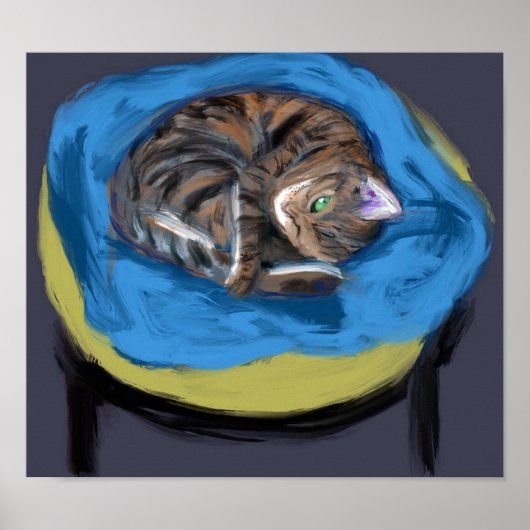 Kat in Bed, Suzanne Valadon Poster (Voorkant)