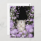 Kat in bloemen briefkaart (Voorkant / Achterkant)