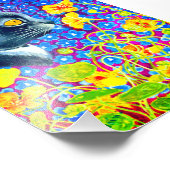 Kat in bloemen foto afdruk (Hoek)