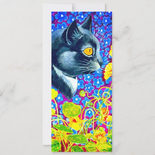 Kat in bloemen kaart (Voorkant)