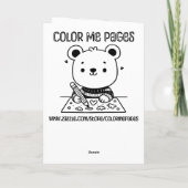 Kat in bloemen kleurplaat | Birthday Kaart (Achterkant)