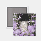 Kat in Bloemen Magneet (Voorkant / Achterkant)