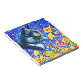 Kat in bloemen notitieblok (Schuin)