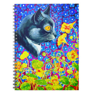 Kat in bloemen notitieboek