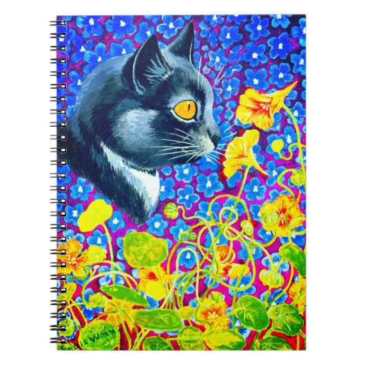 Kat in bloemen notitieboek (Voorkant)