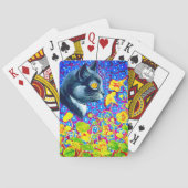Kat in Bloemen Pokerkaarten (Achterkant)