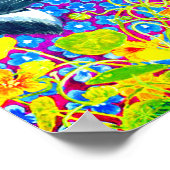 Kat in bloemen poster (Hoek)