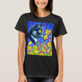 Kat in bloemen t-shirt (Voorkant)